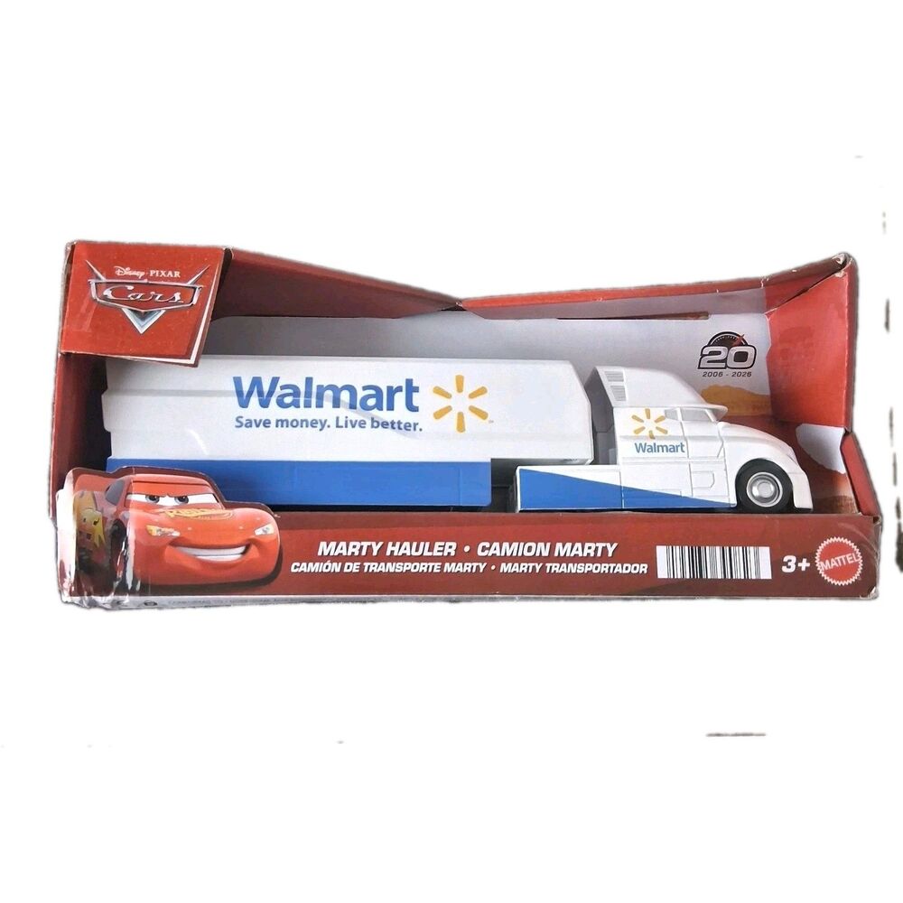 Disney Pixar Cars Marty Hauler Diecast Walmart Semi Truck 20th Anniversary 2026